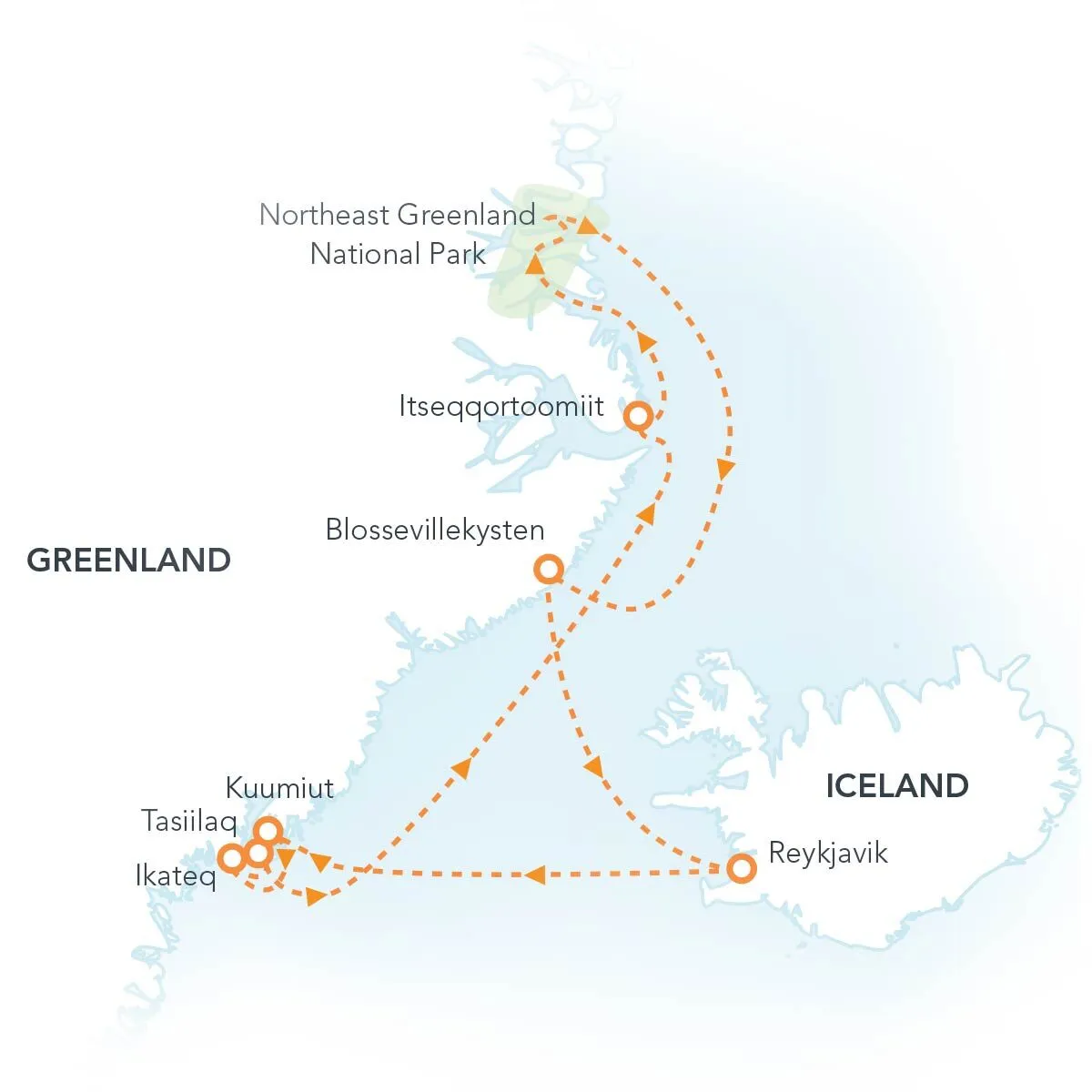 Expedition map complete east greenland