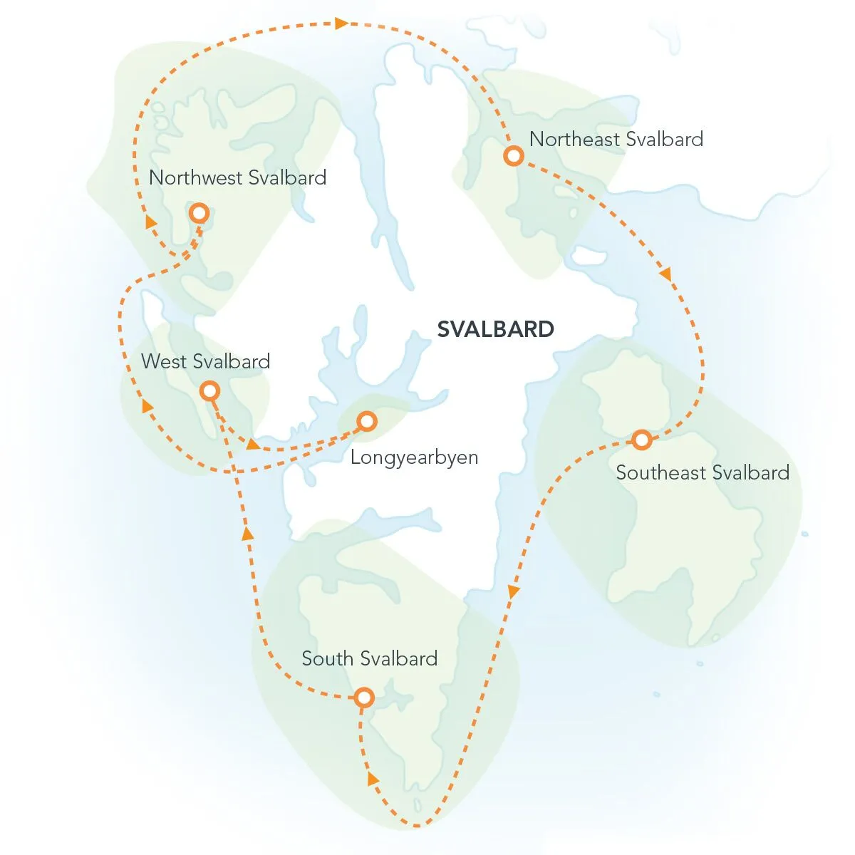 Expeditions map svalbard circumnavigation
