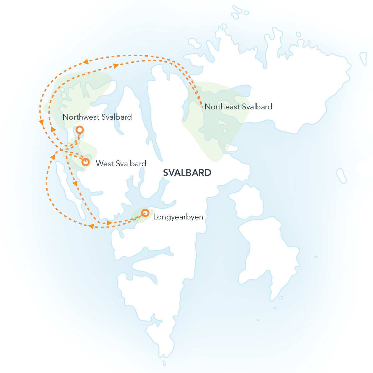 Expeditions map svalbard express